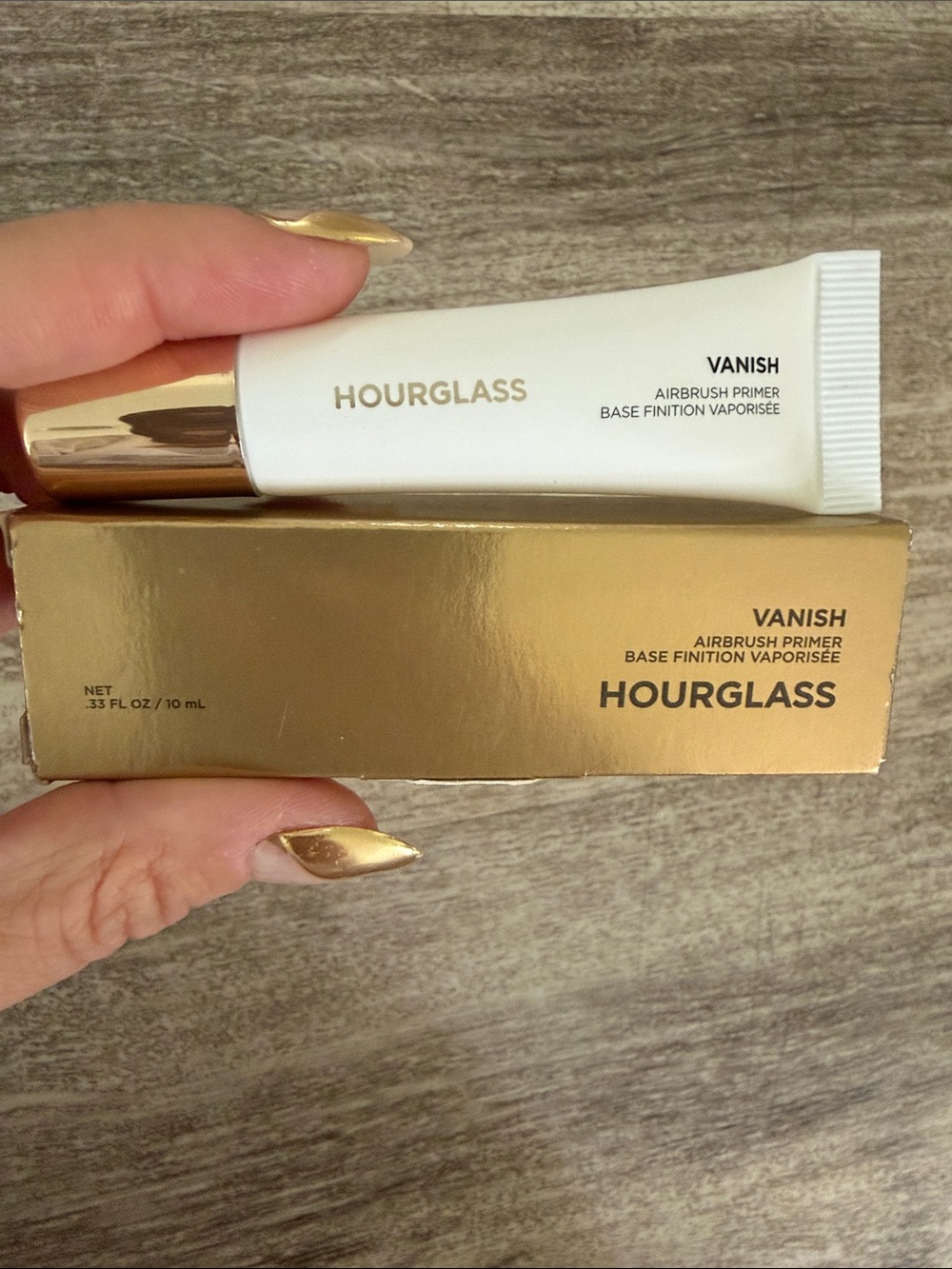 Hourglass Vanish Airbrush Primer - White & Gold Tube